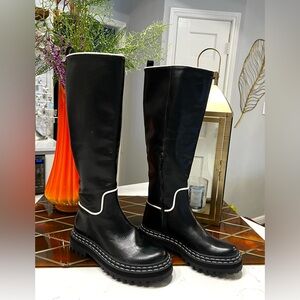 NWT Courtney Grow x Antonio Melanie Lou Leather Black Riding Boots - Sz 6